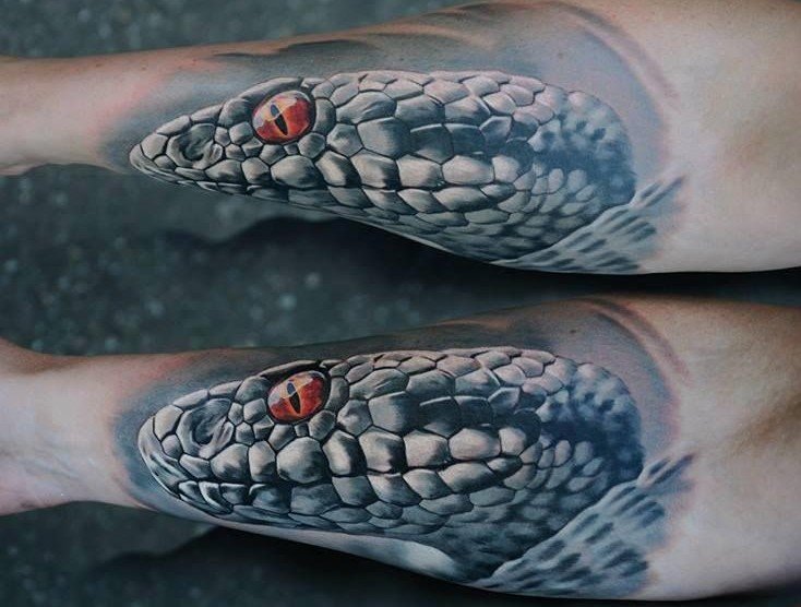 Tatuaż węża - głowa