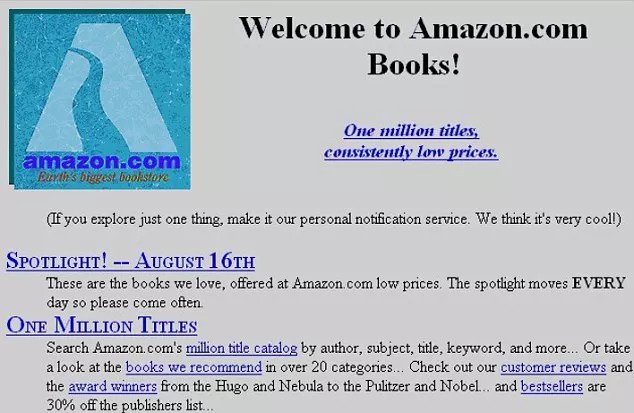 Die erste Website von Amazon